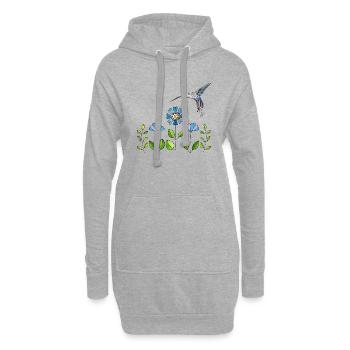 Bunter Vogel - Hoodie-Kleid - Grau meliert - Vorne
