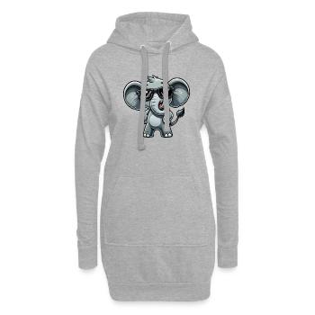 Elefant Sonnenbrille - Hoodie-Kleid - Grau meliert - Vorne