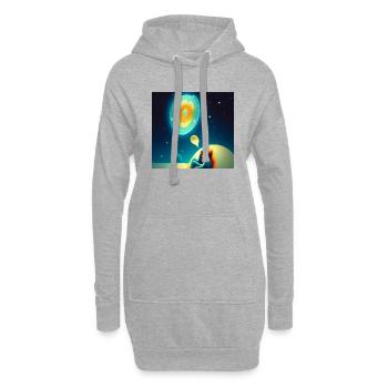 1000038762 - Sweat-shirt à capuche long Femme - gris chiné - Devant