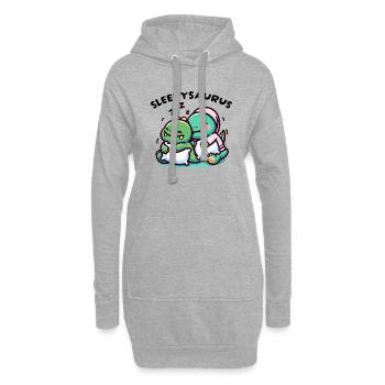 Sleepysaurus Official Sleep Outfit Chemise de nuit - Sweat-shirt à capuche long Femme - gris chiné - Devant