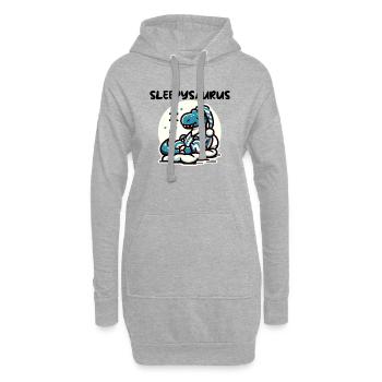 Sleepysaurus Official Sleep Outfit Chemise de nuit - Sweat-shirt à capuche long Femme - gris chiné - Devant