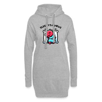 Sleepysaurus Official Sleep Outfit Chemise de nuit - Sweat-shirt à capuche long Femme - gris chiné - Devant