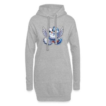 Turteltauben 1 - Hoodie-Kleid - Grau meliert - Vorne