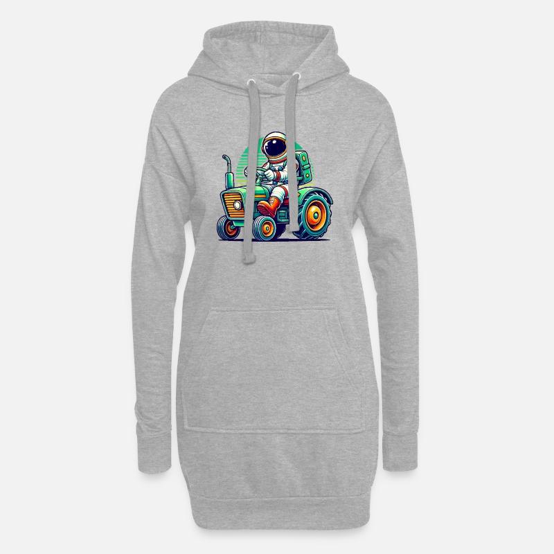 Astronaut Traktor - Hoodie-Kleid - Grau meliert