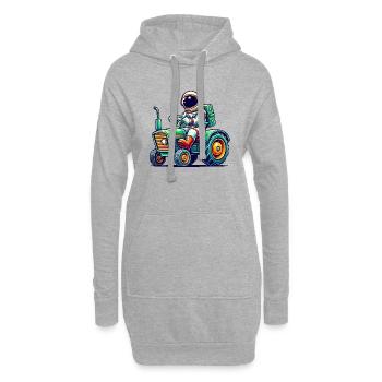 Astronaut Traktor - Hoodie-Kleid - Grau meliert - Vorne