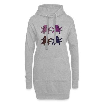 Pieuvre 4 plis - Sweat-shirt à capuche long Femme - gris chiné - Devant
