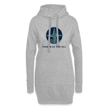 TSHIRT COOL, LE POUVOIR DE LA MER - Sweat-shirt à capuche long Femme - gris chiné - Devant