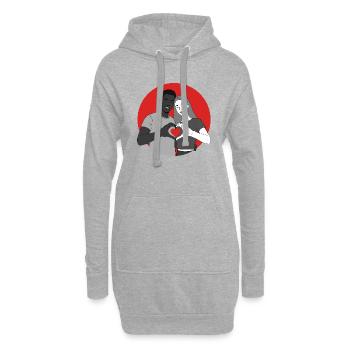 Liebe ist Liebe - Hoodie-Kleid - Grau meliert - Vorne