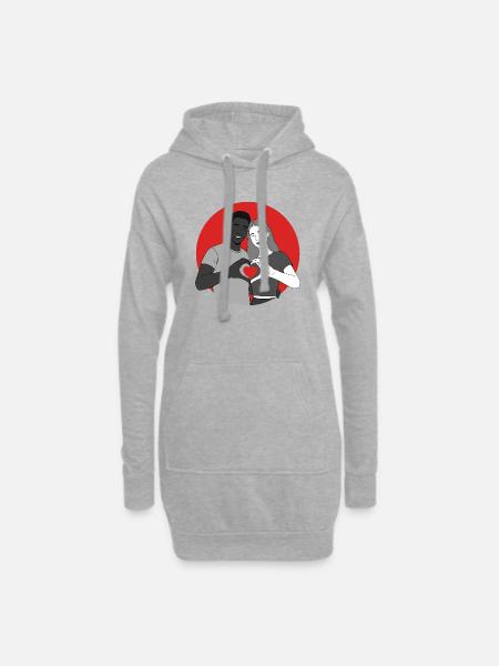 Liebe ist Liebe - Hoodie-Kleid - Grau meliert