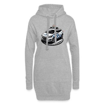 Polizeiauto Deutsch - Hoodie-Kleid - Grau meliert - Vorne