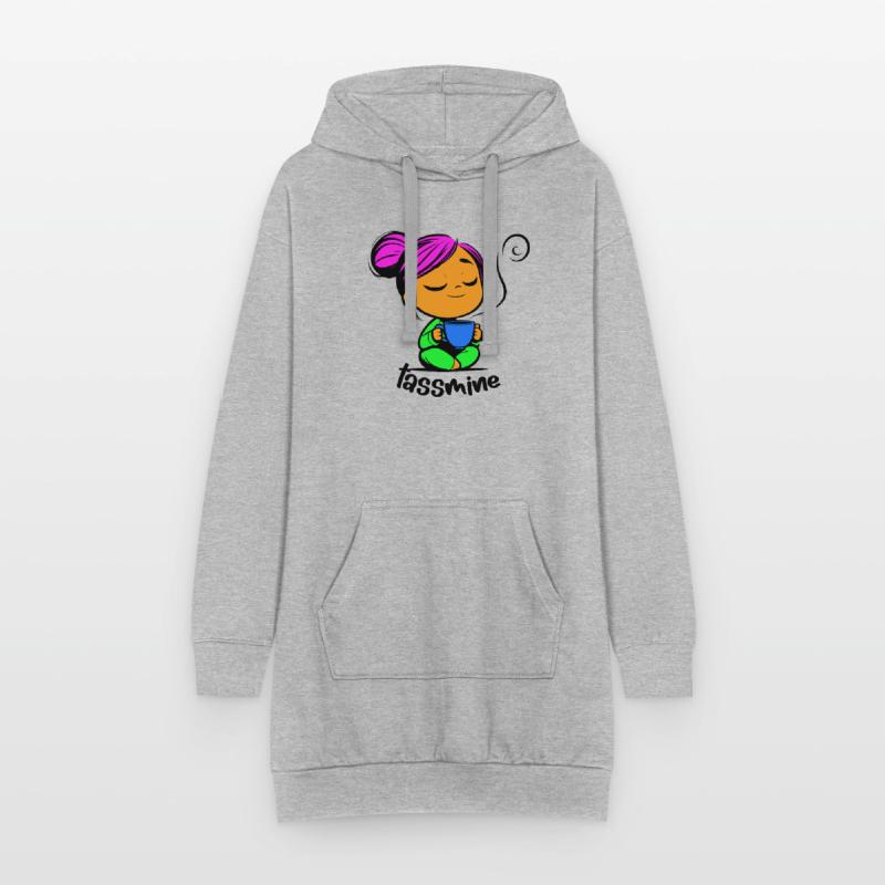 Tassmine enspannt mit einer Tasse Tee oder Kaffee Hoodie-Kleid