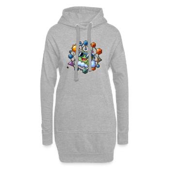 Jeu de mathématiques - Sweat-shirt à capuche long Femme - gris chiné - Devant