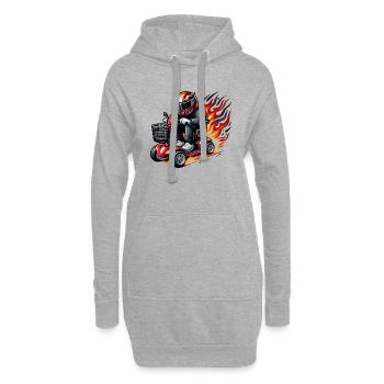 Scooter de course - Sweat-shirt à capuche long Femme - gris chiné - Devant