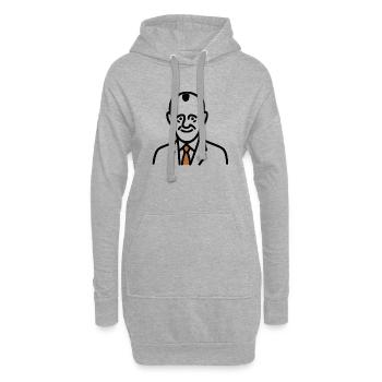 Friedrich Merz Cartoon Comic - Hoodie-Kleid - Grau meliert - Vorne