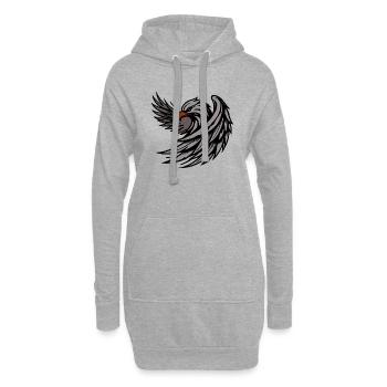 Aigle puissant - Sweat-shirt à capuche long Femme - gris chiné - Devant