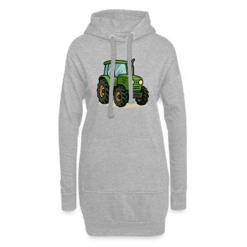 tracteur - Sweat-shirt à capuche long Femme - gris chiné - Devant