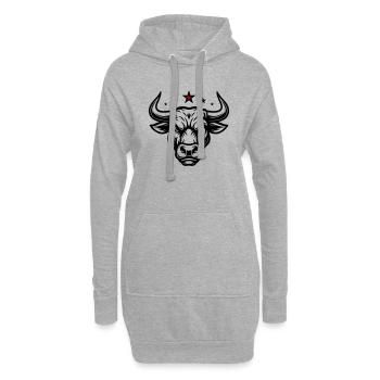 Tête de Taureau Taureau - Sweat-shirt à capuche long Femme - gris chiné - Devant