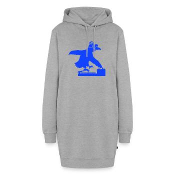 Raven DJ Club Musique Écoute Lunettes de soleil Casque - Sweat-shirt à capuche long Femme - gris chiné - Devant