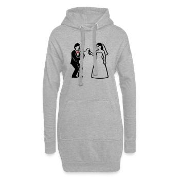 Brautpaar Peitsche Lustig - Hoodie-Kleid - Grau meliert - Vorne