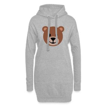 Teddy Gesicht Braun | ~NU-Beziehungen | Vektor - Hoodie-Kleid - Grau meliert - Vorne