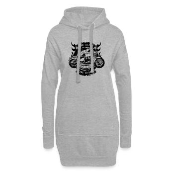 Crâne de hors-la-loi Gangs d’autoroutes Mort de motard - Sweat-shirt à capuche long Femme - gris chiné - Devant
