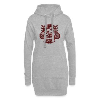 Crâne de hors-la-loi Gangs d’autoroutes Mort de motard - Sweat-shirt à capuche long Femme - gris chiné - Devant