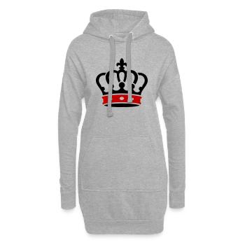 Symbole du roi de la couronne - Sweat-shirt à capuche long Femme - gris chiné - Devant