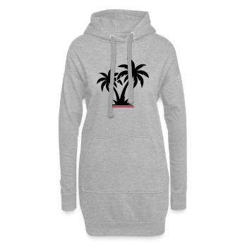 Palmen Strand Symbol - Hoodie-Kleid - Grau meliert - Vorne