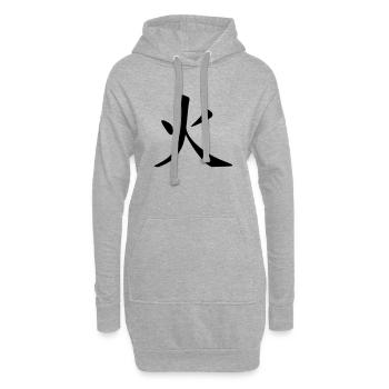 Feuer - Hoodie-Kleid - Grau meliert - Vorne