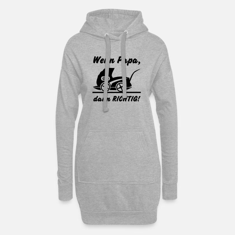 Wenn Papa, dann - Hoodie-Kleid - Grau meliert