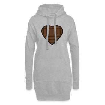 schokolade herz - Hoodie-Kleid - Grau meliert - Vorne