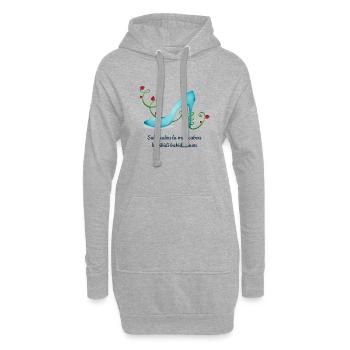 blockedName - Sweat-shirt à capuche long Femme - gris chiné - Devant