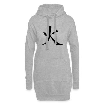 Feu - Sweat-shirt à capuche long Femme - gris chiné - Devant