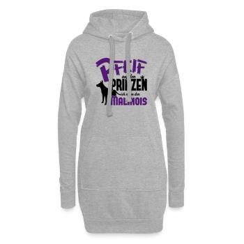 Hundeshirt: Ich nehm den Malinois - Hoodie-Kleid - Grau meliert - Vorne