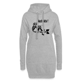 Eulen "Nachtaktiv" - Hoodie-Kleid - Grau meliert - Vorne