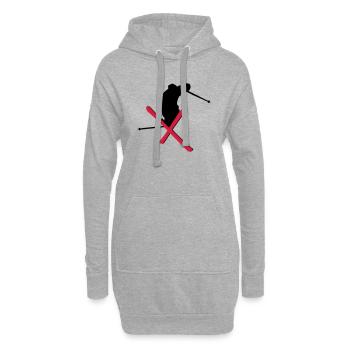Ski - Freestyle - Hoodie-Kleid - Grau meliert - Vorne