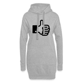 Pouces vers le haut / pouce vers le haut - Sweat-shirt à capuche long Femme - gris chiné - Devant