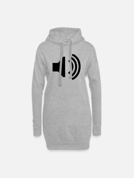 Lautsprecher - Hoodie-Kleid - Grau meliert