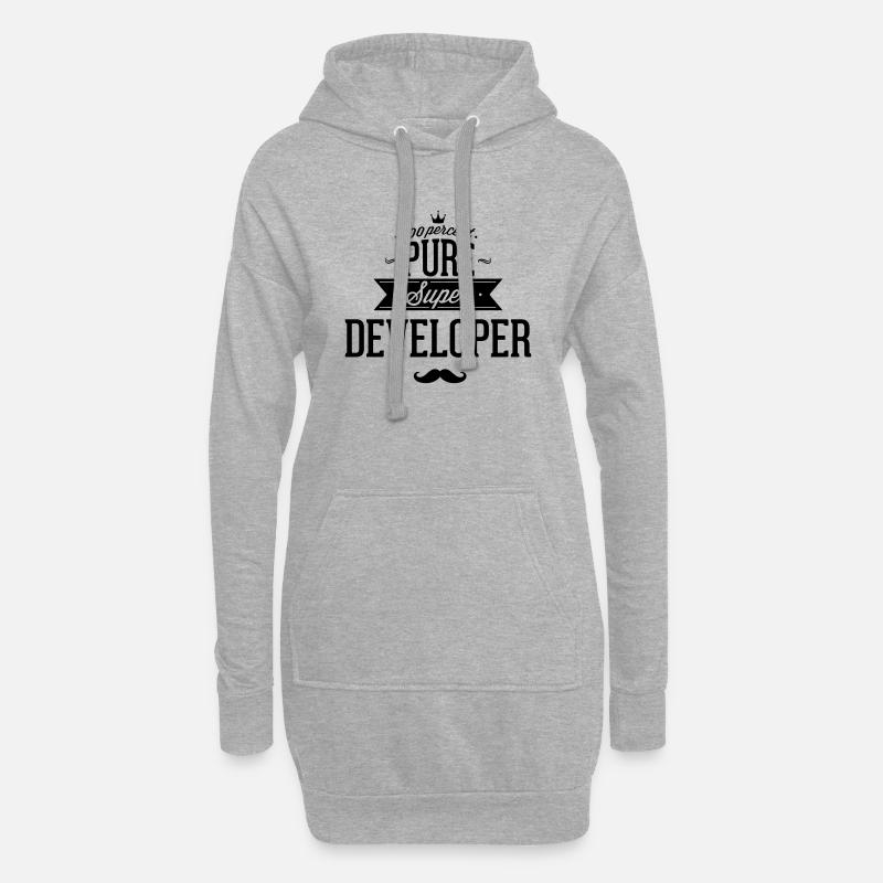 100 Prozent Entwickler - Hoodie-Kleid - Grau meliert