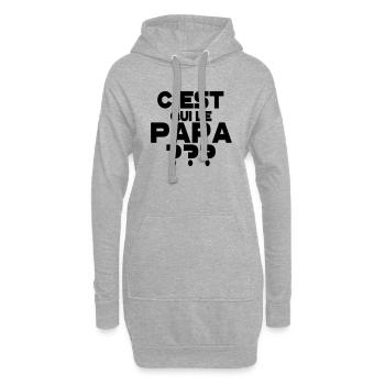 C'est qui le papa - Sweat-shirt à capuche long Femme - gris chiné - Devant