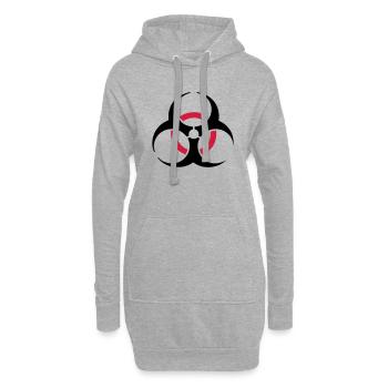 hardstyle biohazard - Hoodie Dress - heather grey - Front