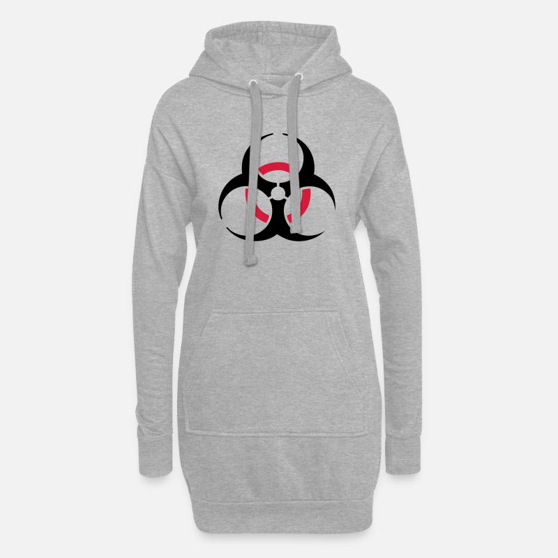 hardstyle biohazard - Hoodie-Kleid - Grau meliert