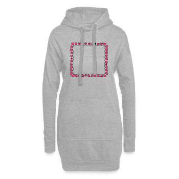 Rahmen Herzen - Hoodie-Kleid - Grau meliert - Vorne