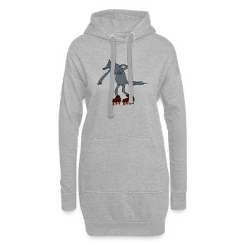Wolf - Hoodie-Kleid - Grau meliert - Vorne