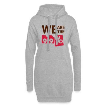 Nous sommes les 99 pour cent - Sweat-shirt à capuche long Femme - gris chiné - Devant