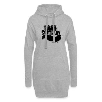 Abbildung Shetland - Schwarz - Hoodie-Kleid - Grau meliert - Vorne