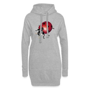 Marienkäfer - Hoodie-Kleid - Grau meliert - Vorne