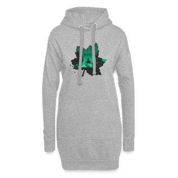 Waldelfe grün - Hoodie-Kleid - Grau meliert - Vorne