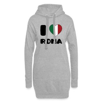 I Love Roma - Sweat-shirt à capuche long Femme - gris chiné - Devant
