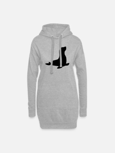 Seehund Robbe - Hoodie-Kleid - Grau meliert